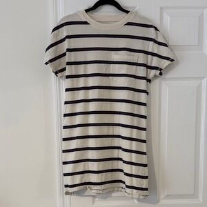Red white and blue striped T shirt dress